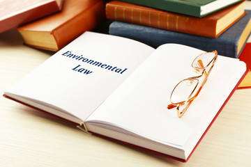 Open book with Environmental Law word
