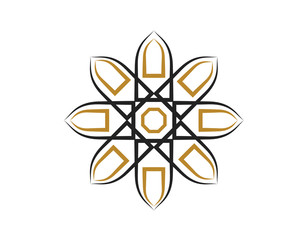Modern Mosque Logo Symbol - Black Islamic Door