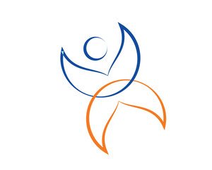 Modern Mosque Logo Symbol - Blue Abstract Community Dome
