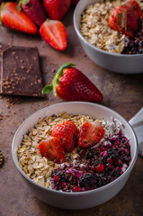 Granola with berries and chocolate