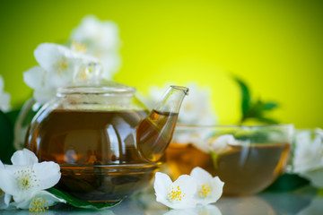 Obraz na płótnie Canvas jasmine tea in a teapot