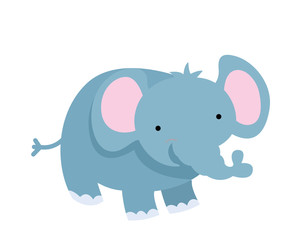 Flat Animal Character Logo - Elephant