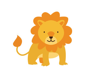 Obraz na płótnie Canvas Flat Animal Character Logo - Lion