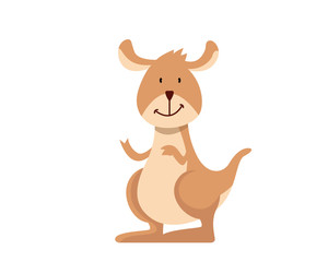 Obraz na płótnie Canvas Flat Animal Character Logo - Kangaroo