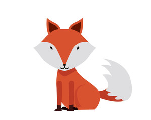 Flat Animal Character Logo - Fox
