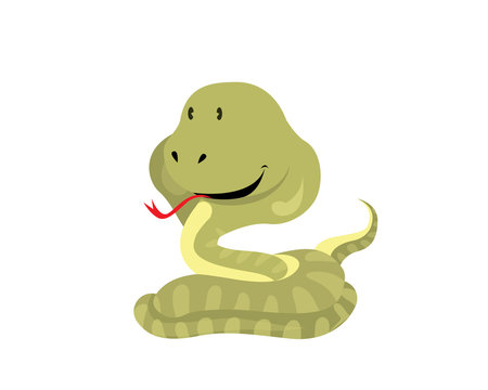 Flat Animal Character Logo - Snake