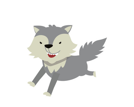 Flat Animal Character Logo - Wolf