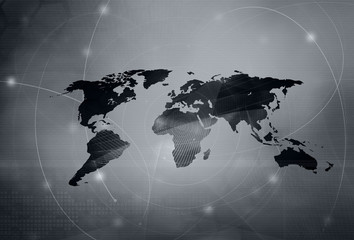 world map technology style