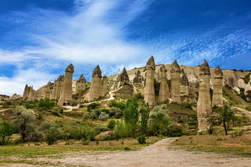 Fototapeta na wymiar Goreme open air museum, Cappadocia, Turkey.Volcanic rock 