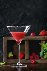 Strawberry dessert cocktail