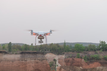 Fototapeta na wymiar Drone with camera flying over Thailand Grand Canyon