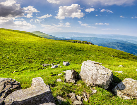 boulders on the Carpathian hillside