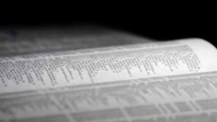 List of names, phone numbers and address in a page of a guide of phone book