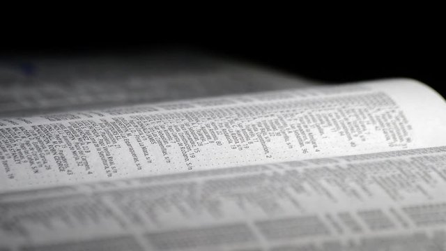 List of names, phone numbers and address in a page of a guide of phone book