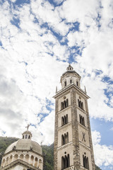 Fototapeta na wymiar The tower of the Basilica of Tirano