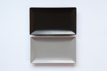 Different  ceramic dishes on over white background