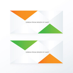 Fototapeta premium abstract pyramid banner orange, green