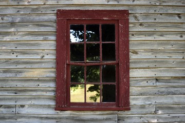 Obraz premium old window and wooden wall background