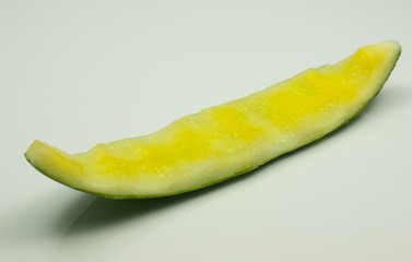 watermelon yellow on white background bited