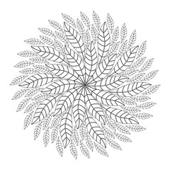 Mandala. Coloring page. Monochrome oriental pattern.