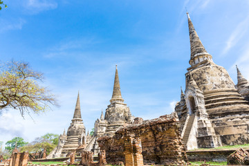 Fototapeta premium Wat phra si sanphet (wat mongkol bophit) Old pagoda Temple Histo