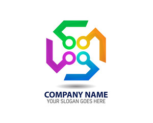 Future Technology Swastika Logo Icon Template