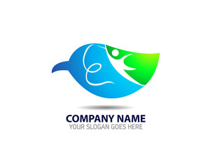 Obraz premium Human Leaf Vector Logo 