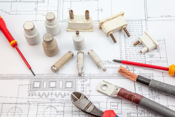 electrics, insurance, screwdrivers, copper cables