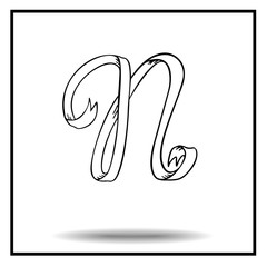 Ribbon sketch alphabet