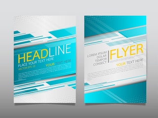 Blue speed technology annual report brochure flyer design template vector, Leaflet cover presentation abstract geometric background, layout in A4 size