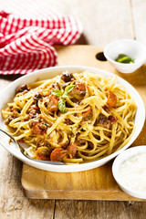 Pasta with meat stew