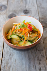 Asian salad with cucumbers