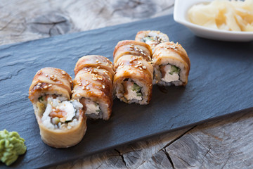 Japanese rolls with eel