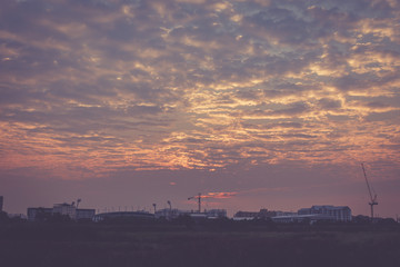 Fototapeta premium Pretty light in the evening cloudy with the sun.