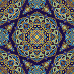 Oriental pattern in blue colors.