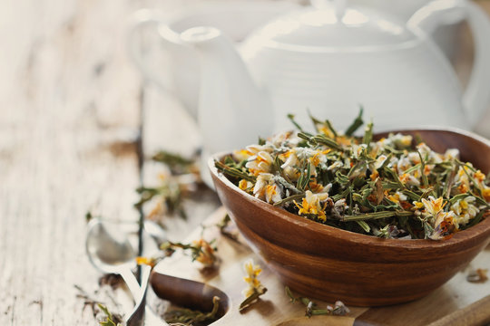 Dried  herbs and tea
