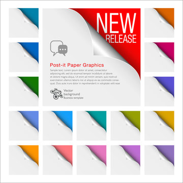 Colorful Post-it Paper Set #Vector Graphics 