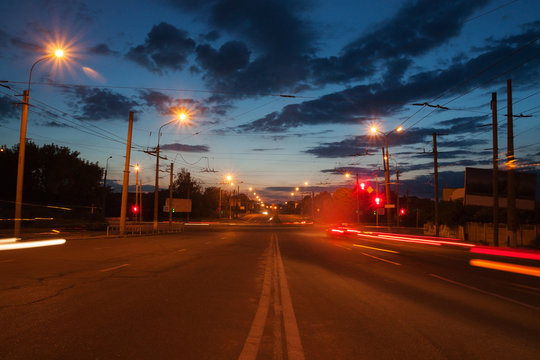 Night Streets Of A Small Town