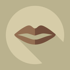 Flat modern design with shadow icons lip