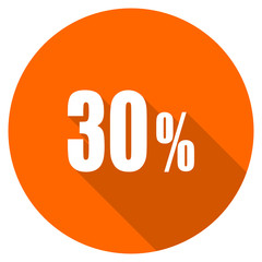 Flat dedisng round  vector 30 percent web icon
