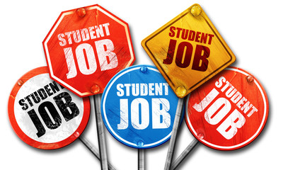 student job, 3D rendering, street signs