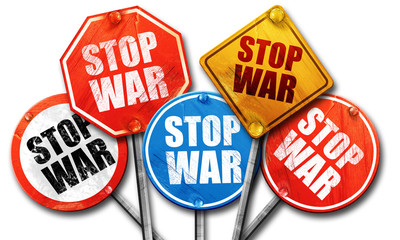stop war, 3D rendering, street signs