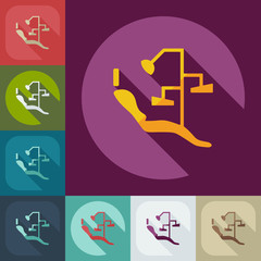 Flat modern design with shadow dentist chair