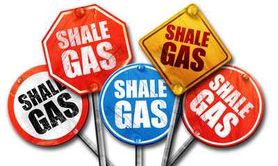 shale gas, 3D rendering, street signs