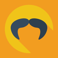 Flat modern design with shadow icon mustache