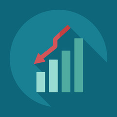 Flat modern design with shadow icons business graph