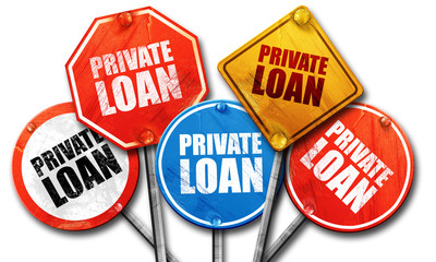 private loan, 3D rendering, street signs