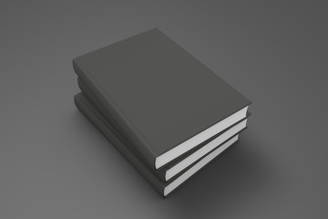 3 Bücher Schwarz Blank