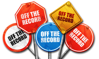off the record, 3D rendering, street signs