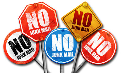 no junk mail, 3D rendering, street signs